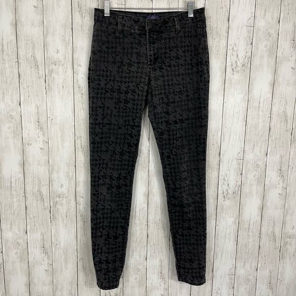 NYDJ Super Skinny Slim Black Mid Rise Lift Tuck Stretch Velvet Texture Jeans 4 - Picture 1 of 12